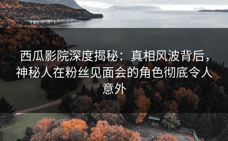 西瓜影院深度揭秘：真相风波背后，神秘人在粉丝见面会的角色彻底令人意外